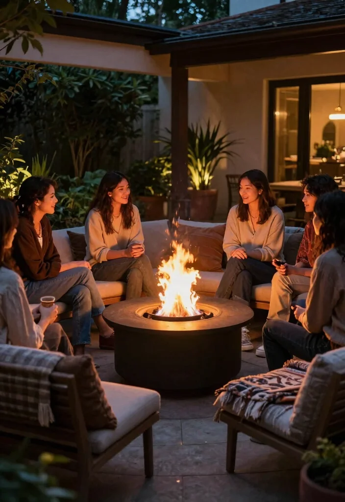 17 Cosy Terrace Ideas That Feel Warm & Inviting - 8. Fire Pit for Warmth 1