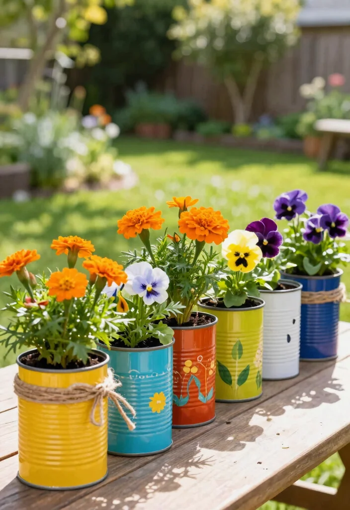 17 Easter Planter Ideas That Feel Fresh & Festive - 1. Recycled Tin Can Planters 1