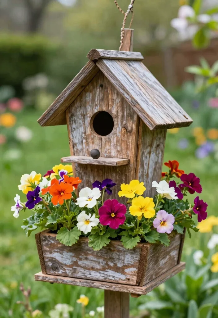 17 Easter Planter Ideas That Feel Fresh & Festive - 10. Whimsical Birdhouse Planters 1