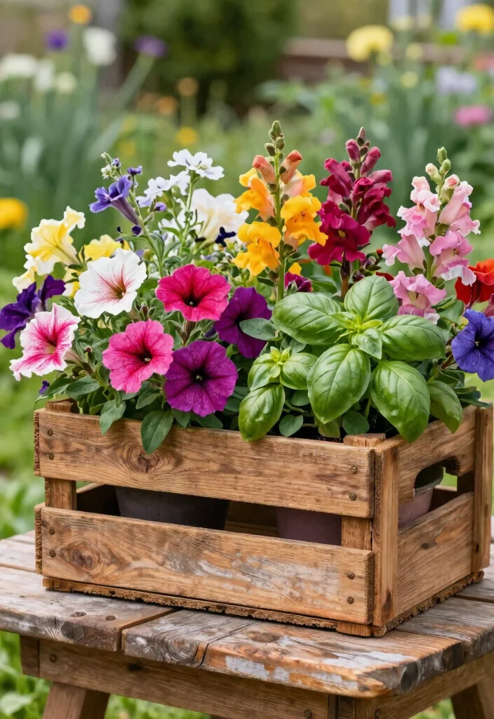 17 Easter Planter Ideas That Feel Fresh & Festive - 2. Vintage Wooden Crate Arrangements 1