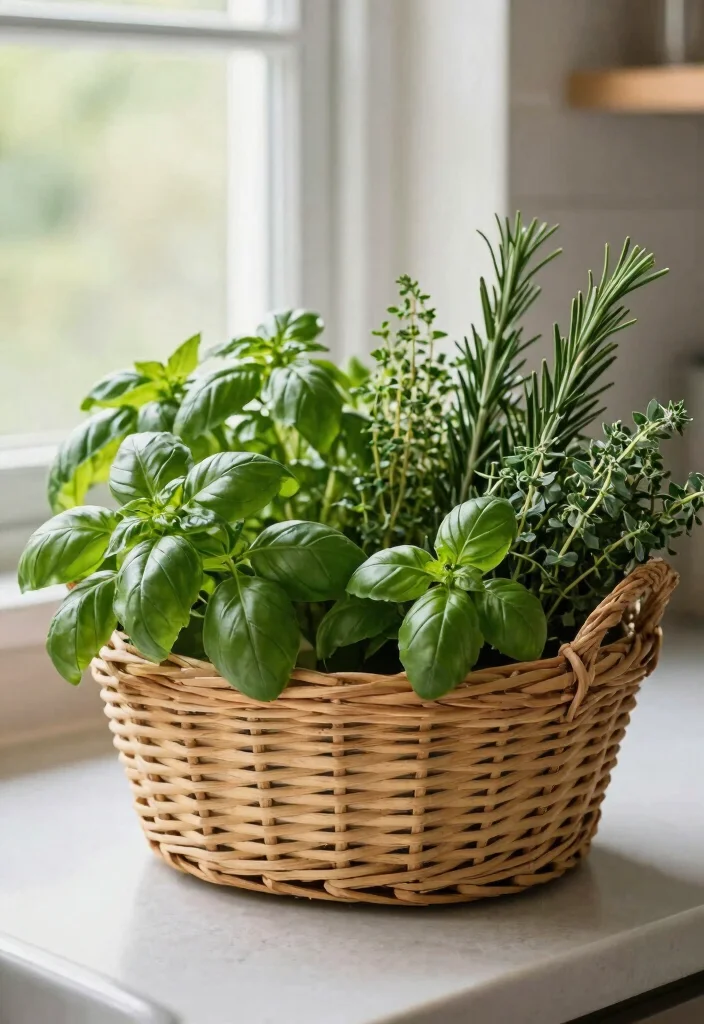 17 Easter Planter Ideas That Feel Fresh & Festive - 4. Herb Garden in a Basket 1