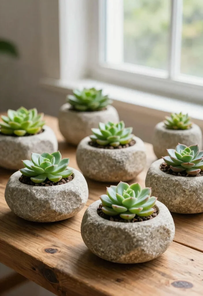 17 Easter Planter Ideas That Feel Fresh & Festive - 6. Natural Stone Planters 1