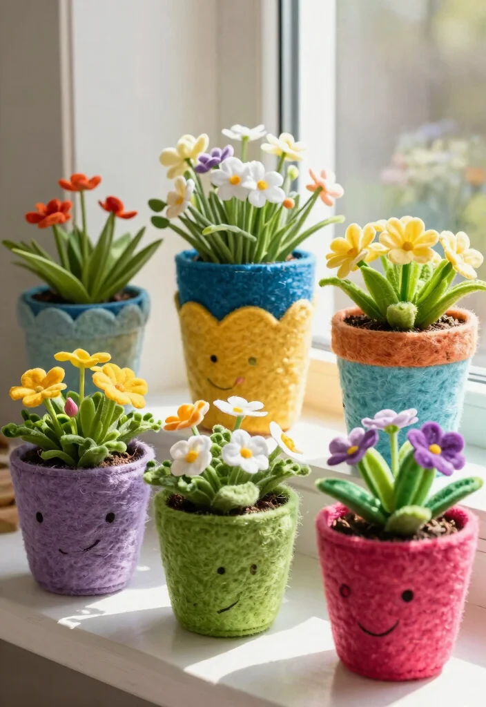 17 Easter Planter Ideas That Feel Fresh & Festive - 9. Colorful Felt Planters 1