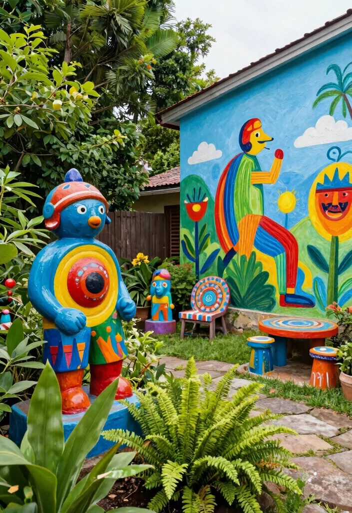 17 Landscape Ideas Backyard Makeovers That Wow Instantly - 15. Outdoor Art: Personal Touches 1