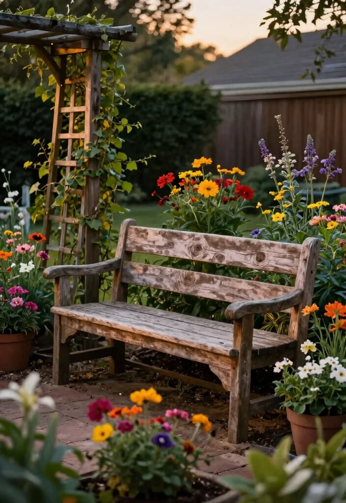 17 Landscape Ideas Backyard Makeovers That Wow Instantly - 4. Reclaimed Wood Features: Rustic Charm 1