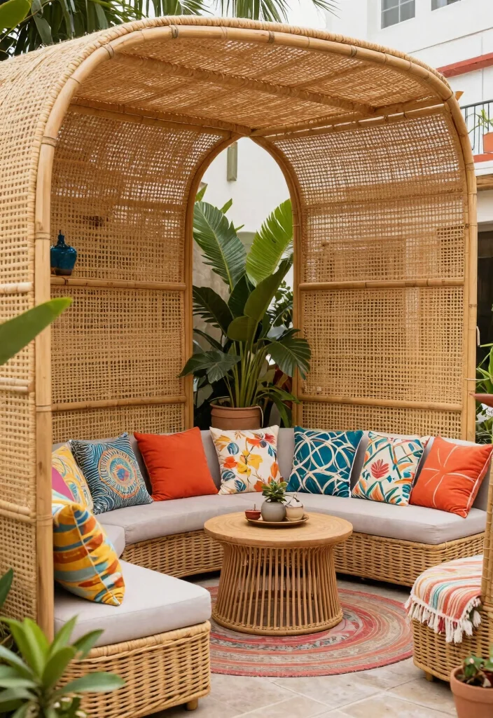17 Privacy Panels Outdoor Patio Ideas for a Secluded Escape 53 17 Privacy Panels Outdoor Patio Ideas for a Secluded Escape - 13. Woven Reed Panels for a Boho Vibe 1