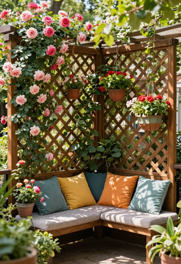 17 Privacy Panels Outdoor Patio Ideas for a Secluded Escape 2 17 Privacy Panels Outdoor Patio Ideas for a Secluded Escape - 2. Lattice Panels with Climbing Plants 1