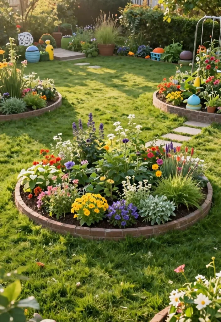 17 Raised Garden Beds Layout Design Landscaping Ideas for Maximum Impact - 10. Circular Raised Beds for a Soft Look 1