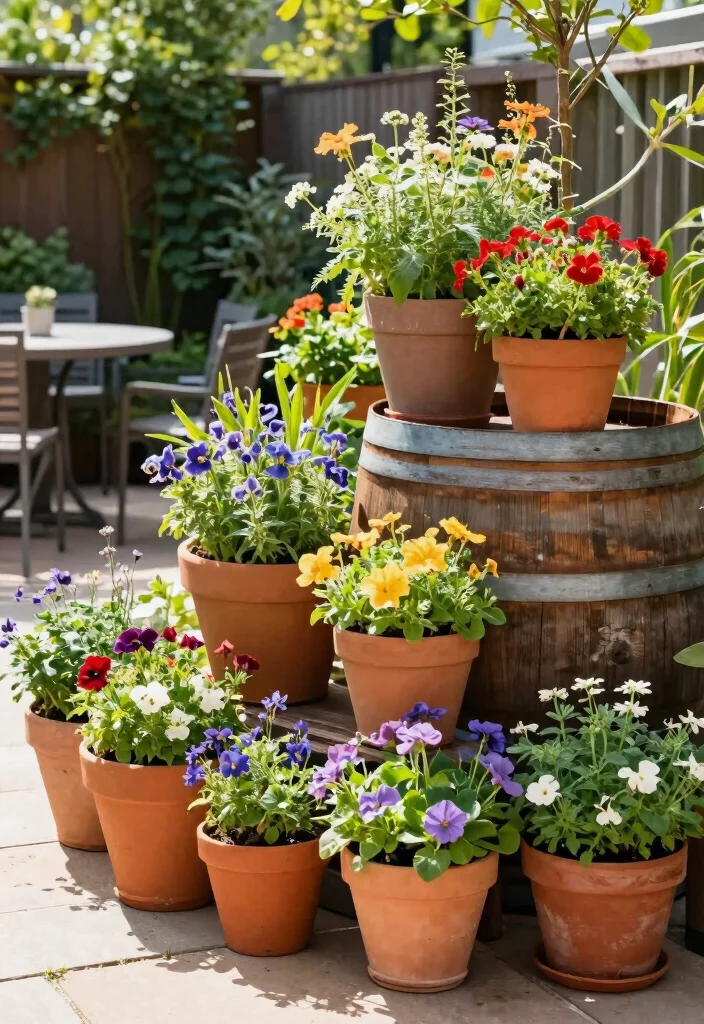 17 Raised Garden Beds Layout Design Landscaping Ideas for Maximum Impact - 12. Unique Container Gardens for Versatility 1