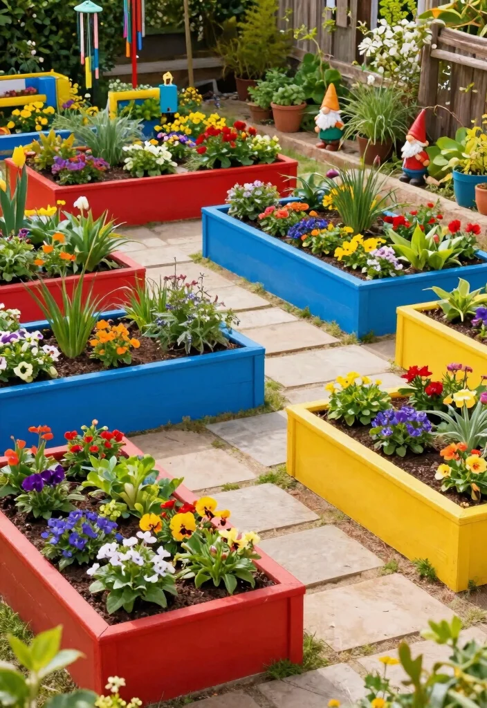 17 Raised Garden Beds Layout Design Landscaping Ideas for Maximum Impact - 3. Colorful Modular Raised Beds 1