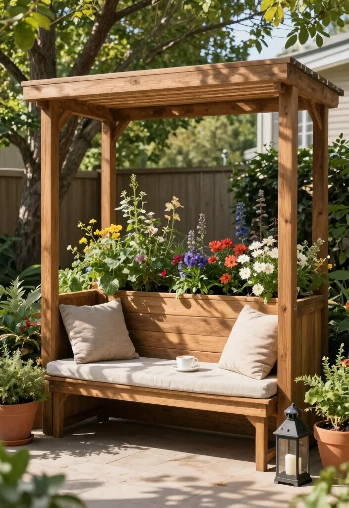 17 Raised Garden Beds Layout Design Landscaping Ideas for Maximum Impact - 5. Vertical Planters with Integrated Seating 1