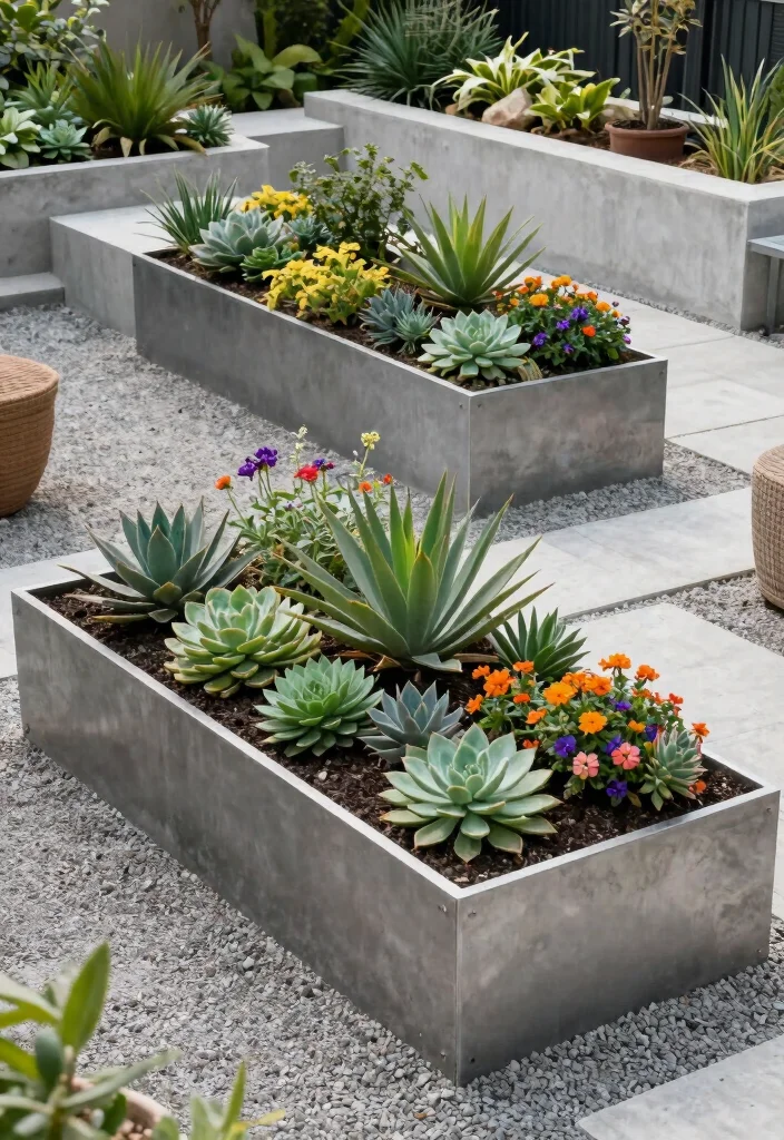 17 Raised Garden Beds Layout Design Landscaping Ideas for Maximum Impact - 7. Geometric Shapes for Modern Aesthetics 1