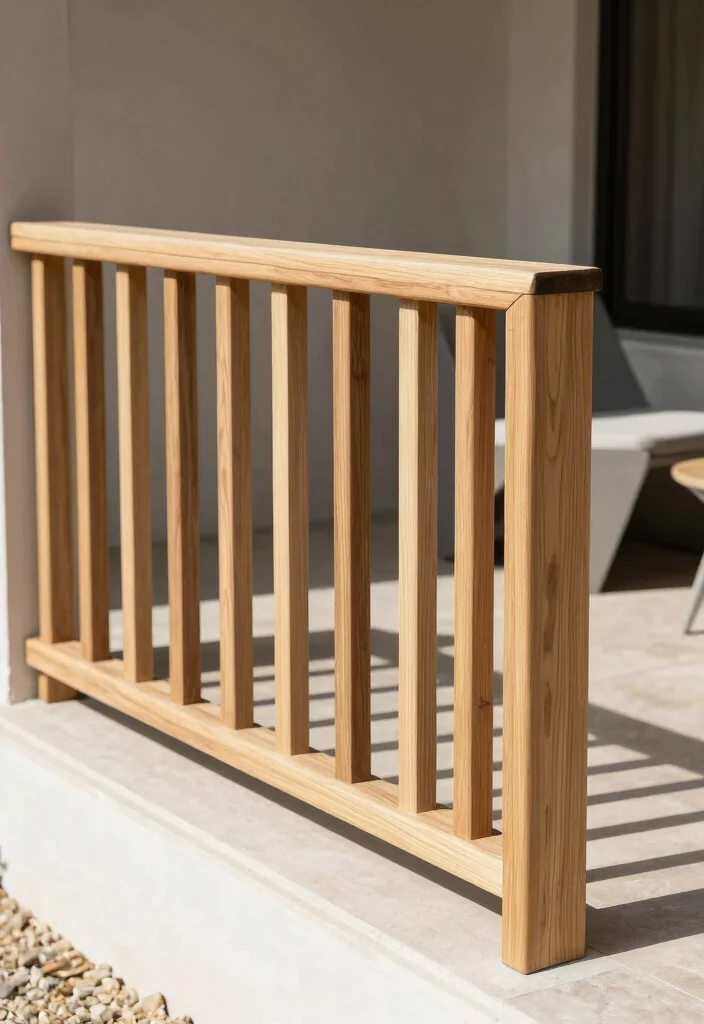 17 Wood Porch Railing Ideas That Add Classic Charm - 17. Minimalist Wooden Railing 1