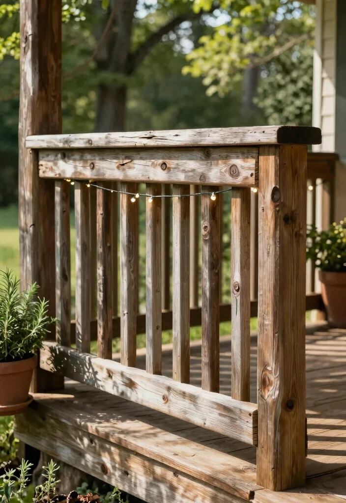 17 Wood Porch Railing Ideas That Add Classic Charm - 2. Rustic Barnwood Railing 1
