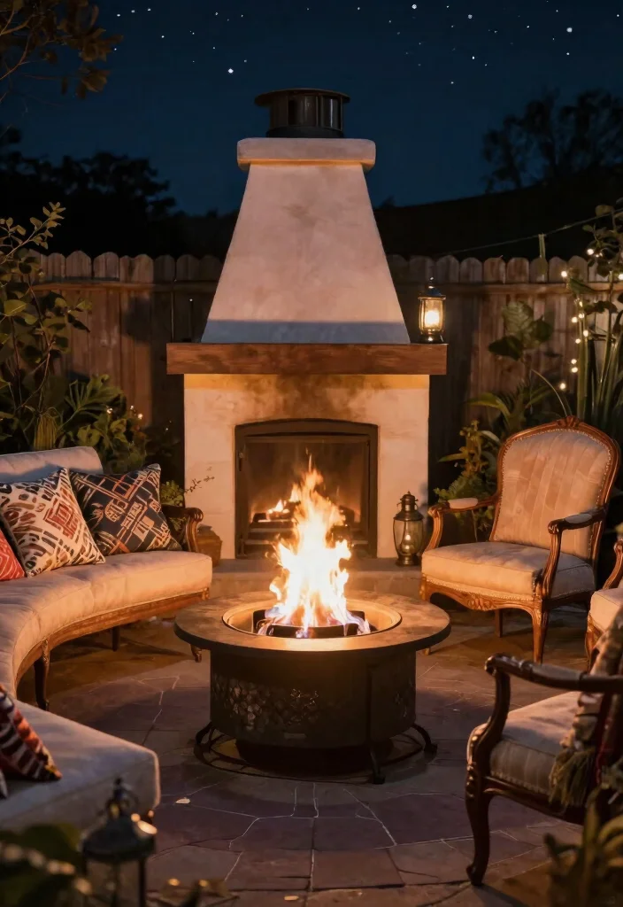 18 Cozy Patio Ideas with Fire Pit for Eco-Friendly Outdoor Nights - 18. Fire Pit with Vintage Charm 1