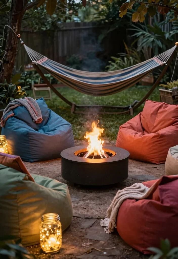 18 Cozy Patio Ideas with Fire Pit for Eco-Friendly Outdoor Nights - 9. Fire Pit with Eco-Friendly Seating Options 1
