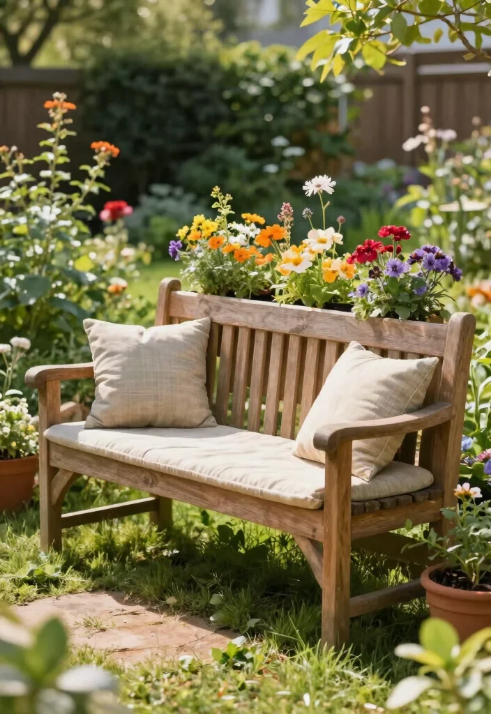 18 Garden Planter Boxes Ideas for a Stunning Display - 11. Garden Bench Planters 1
