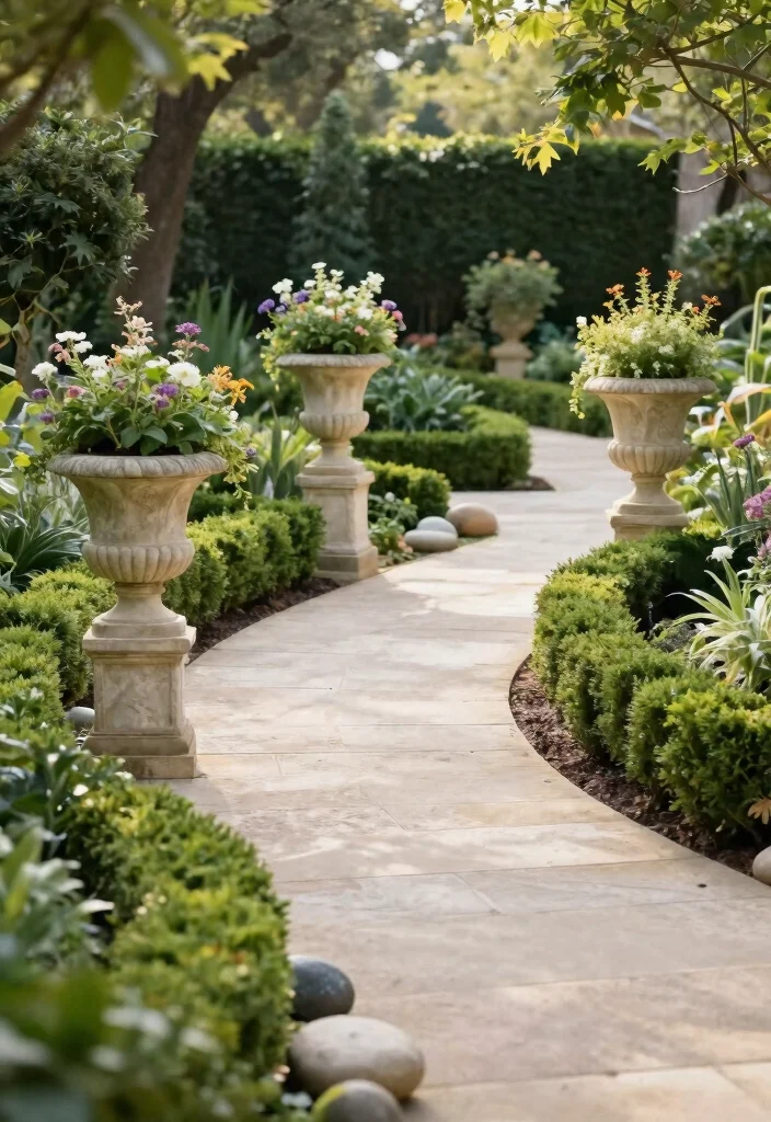 18 Garden Planter Boxes Ideas for a Stunning Display - 14. Elegant Stone Planters 1