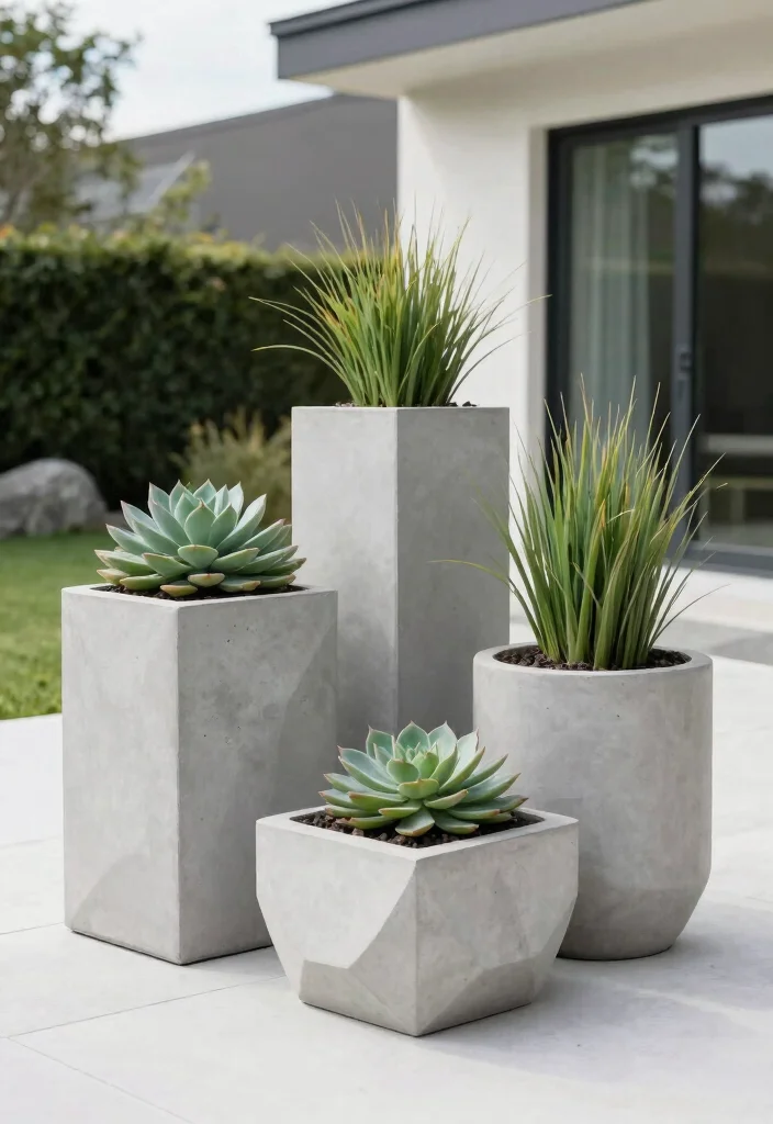 18 Garden Planter Boxes Ideas for a Stunning Display - 5. Modern Minimalist Planters 1