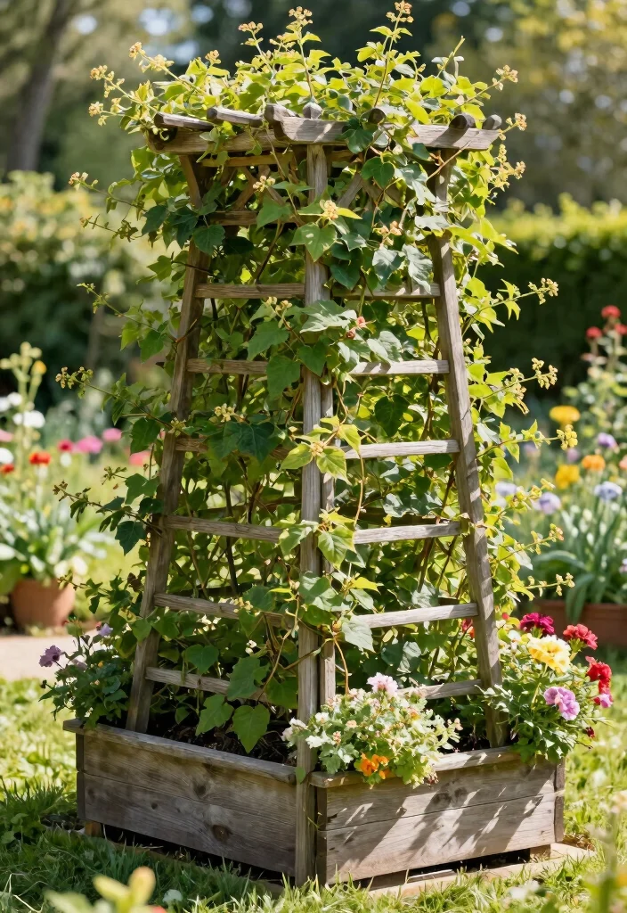 18 Garden Planter Boxes Ideas for a Stunning Display - 8. Box Planters with Trellis 1