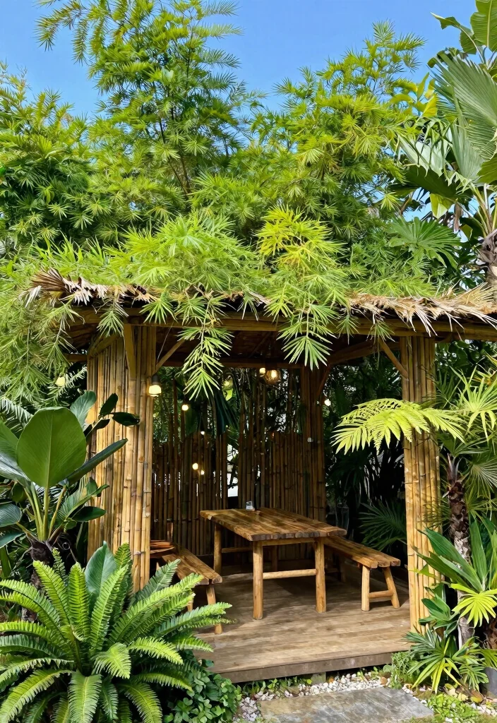 18 Outdoor Covered Patio Ideas for Stylish Shade - 1. Bamboo Bliss 1