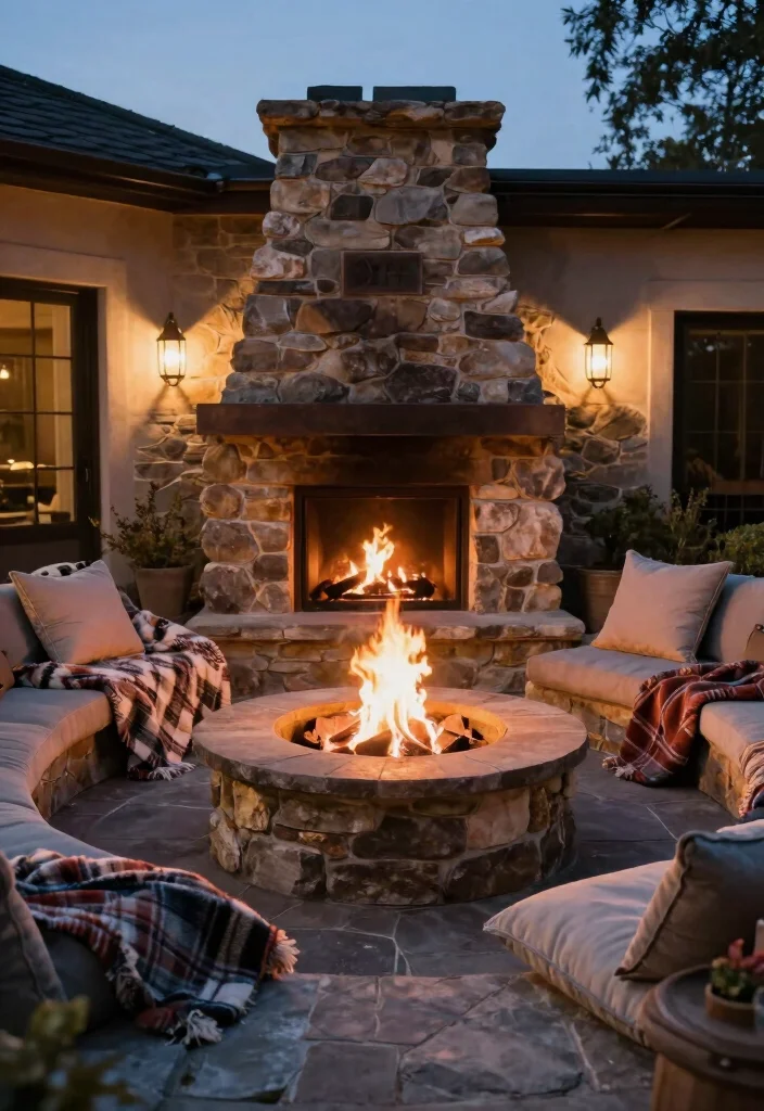 18 Outdoor Covered Patio Ideas for Stylish Shade - 13. Cozy Fire Pit Oasis 1