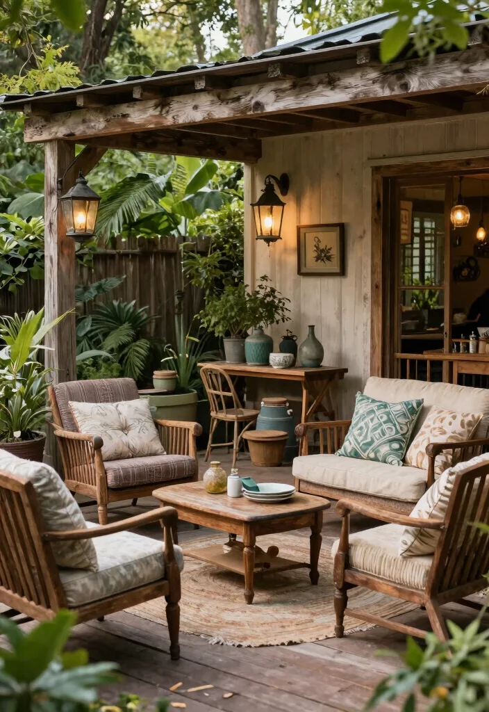18 Outdoor Covered Patio Ideas for Stylish Shade - 15. Vintage Charm 1