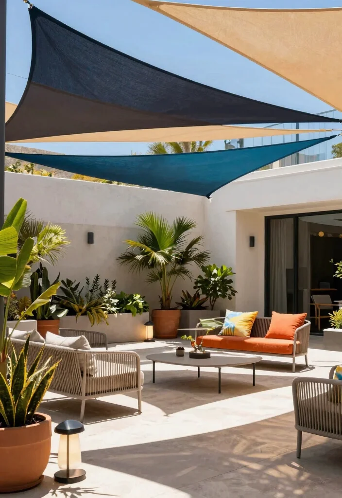 18 Outdoor Covered Patio Ideas for Stylish Shade - 3. Shade Sail Chic 1