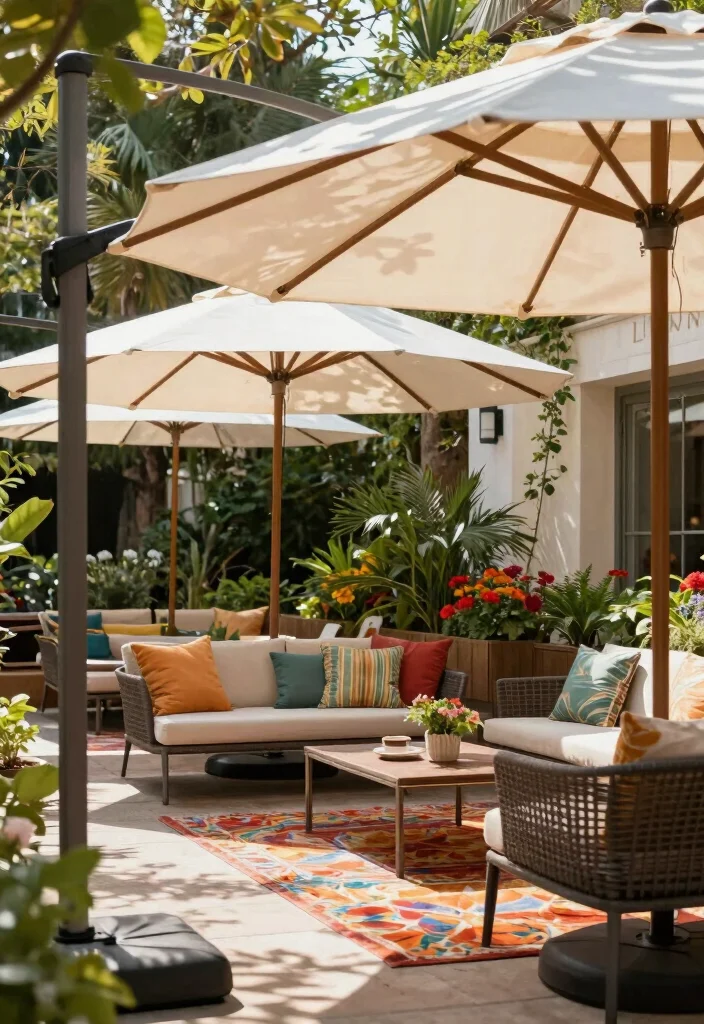 18 Outdoor Covered Patio Ideas for Stylish Shade - 7. Eco-Friendly Umbrellas 1