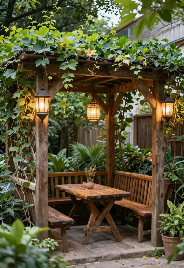 18 Outdoor Covered Patio Ideas for Stylish Shade - 8. Rustic Charm with Trellis 1