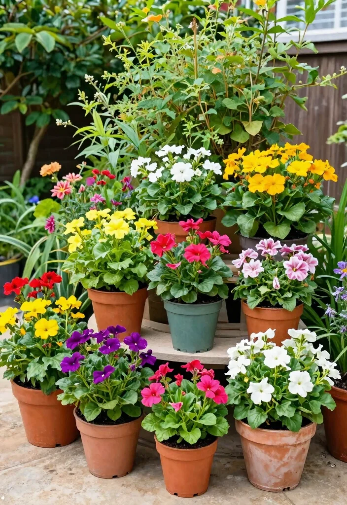 18 Small Backyard 2026 Trending Ideas That Make Tiny Spaces Feel Huge - 10. Colorful Plant Displays 1