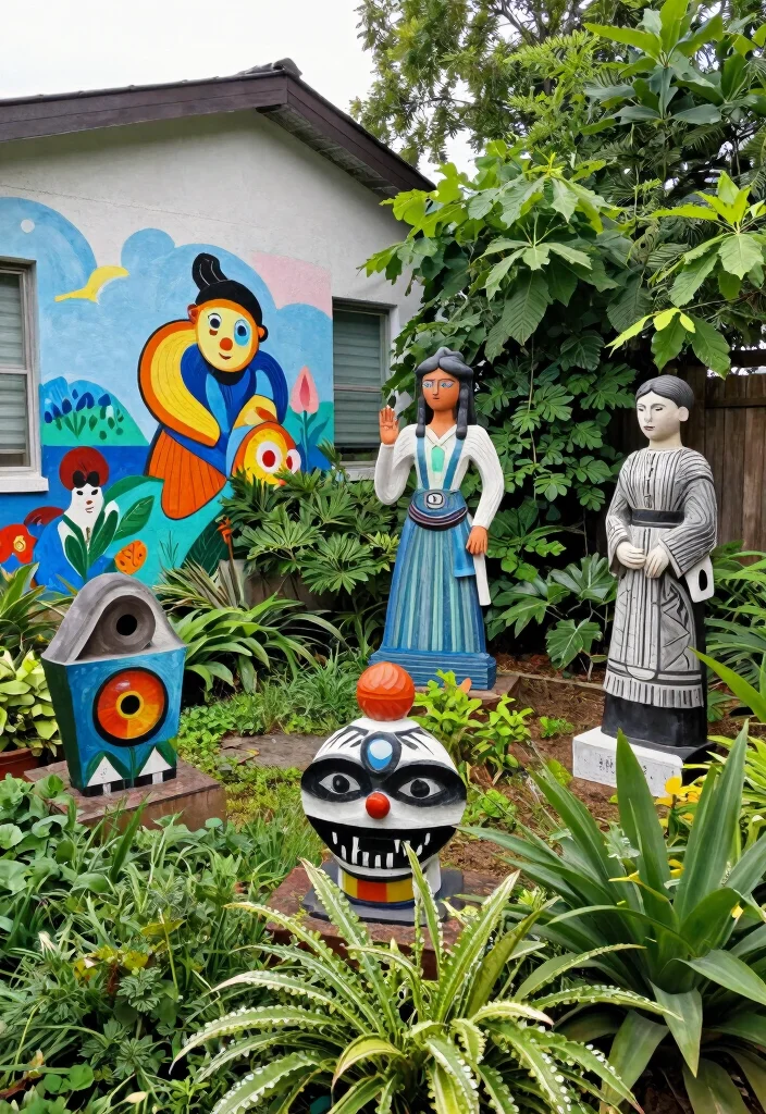 18 Small Backyard 2026 Trending Ideas That Make Tiny Spaces Feel Huge - 13. Outdoor Artwork 1