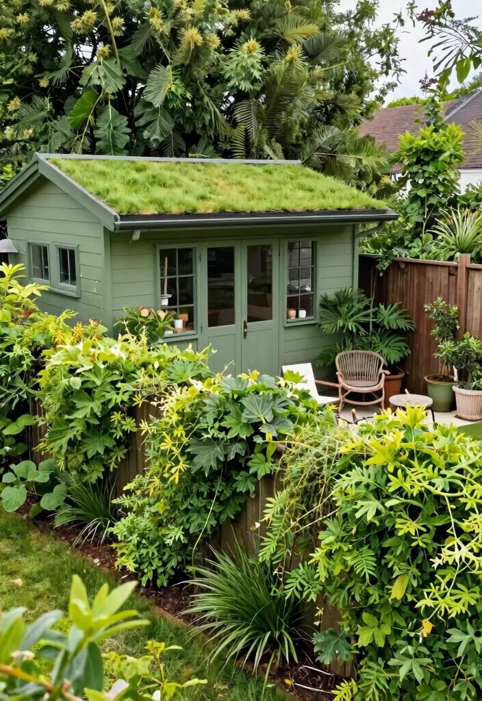 18 Small Backyard 2026 Trending Ideas That Make Tiny Spaces Feel Huge - 7. Green Roofs and Living Fences 1
